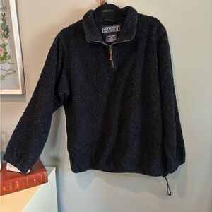 Lands' End Zip-Up Black Sherpa